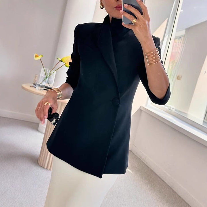 Sylvia Loose Fit Womens Blazer Notched Collar Product Image 06