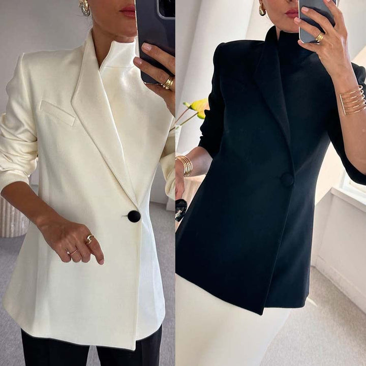 Sylvia Loose Fit Womens Blazer Notched Collar Product Image 08