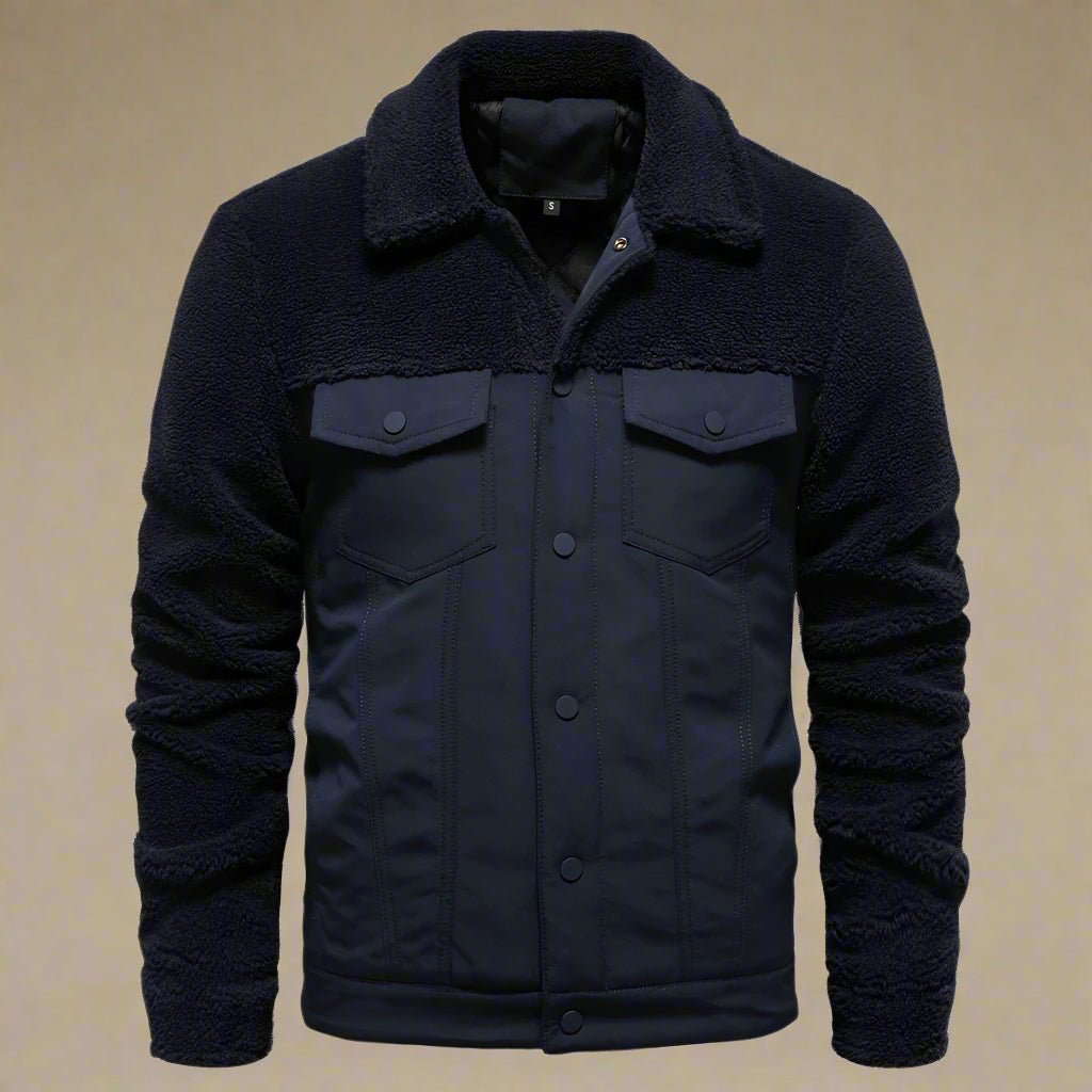 "Synthetic Sherpa Jacket" (Dark Blue S) - | Zavonix