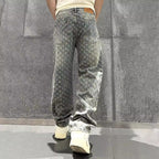 Tapestry Denim Trousers Jeans (Blue XS) - | Zavonix