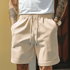 Tafari Cuffed Shorts (Beige S) - | Zavonix