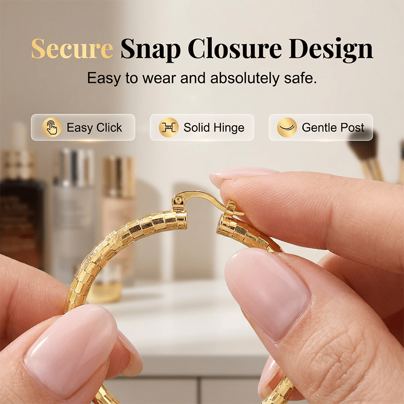 Textured Round Hoop Earrings Product Image 05