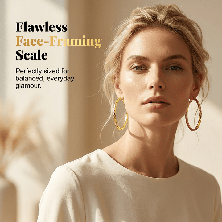 Textured Round Hoop Earrings Product Image 07