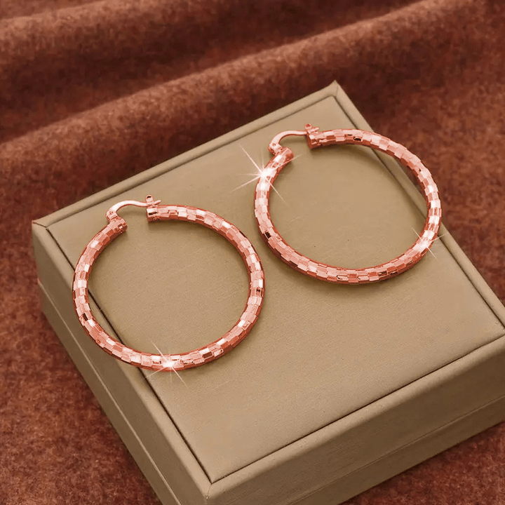 Textured Round Hoop Earrings Product Image 10