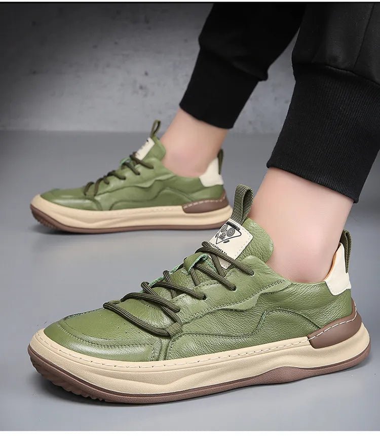 The Authentic Leather Footwear (Green 38) - | Zavonix