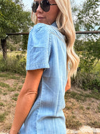 The Bartley Western Snap Shirt (Blue XS) - Tops/Blouses & Shirts | Zavonix