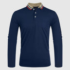 The Caprice Long Sleeve Polo (Blue S) - Polo shirt | Zavonix