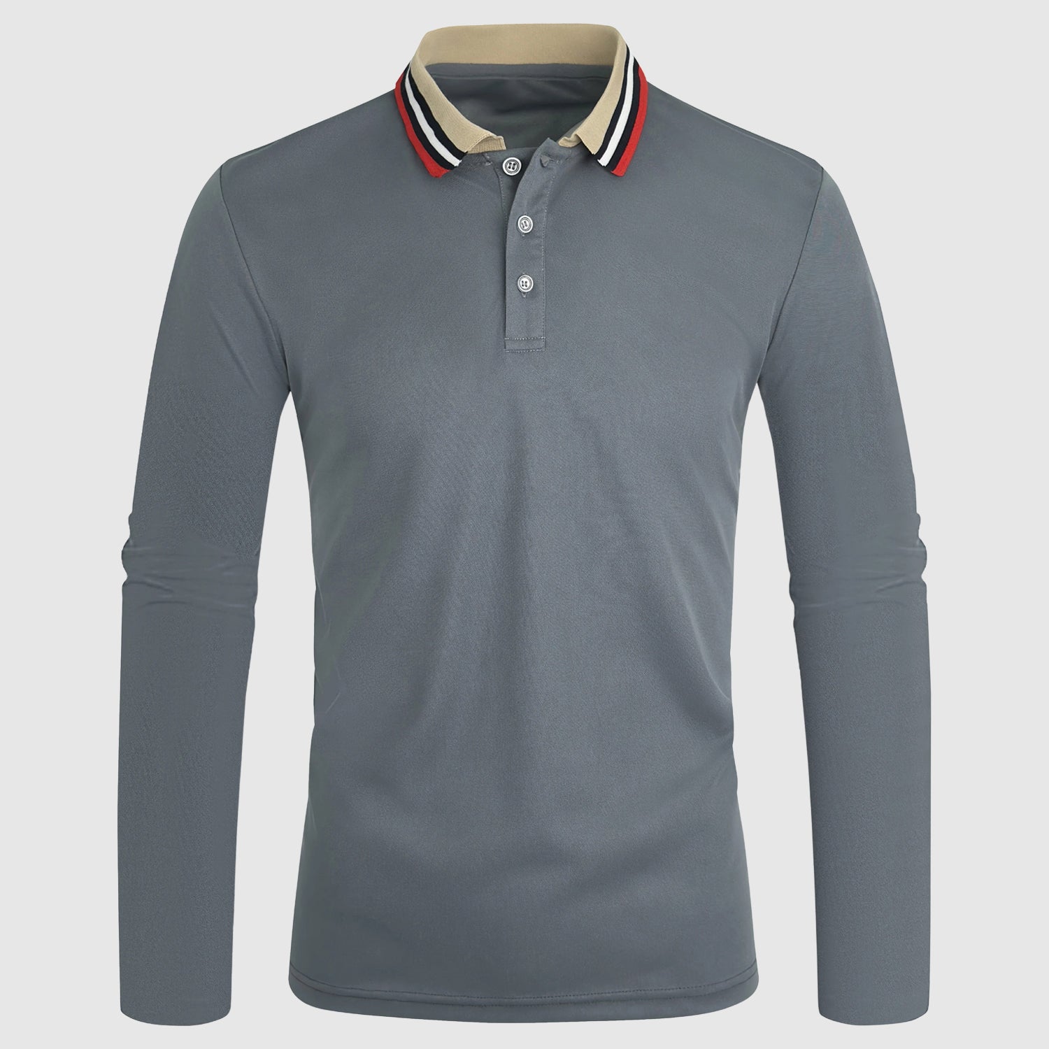 The Caprice Long Sleeve Polo (Gray S) - Polo shirt | Zavonix