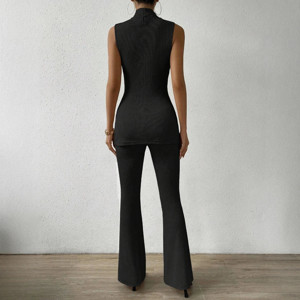 The Elyssa Ribbed Set (Black S) - Women knit set | Zavonix
