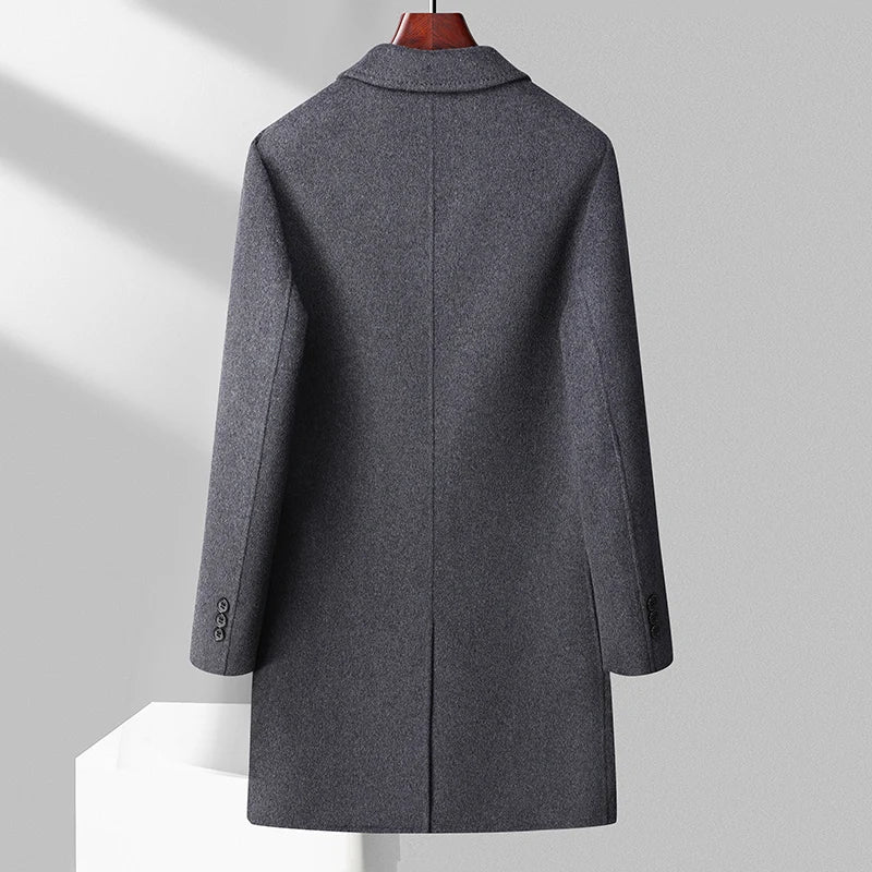 The Gentleman’s Edge Wool Topcoat (Dark Grey XXS) - | Zavonix
