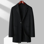 The Gentleman’s Edge Wool Topcoat (Dark Grey XXS) - | Zavonix