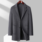 The Gentleman’s Edge Wool Topcoat (Dark Grey XXS) - | Zavonix
