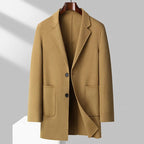 The Gentleman’s Edge Wool Topcoat (Khaki XXS) - | Zavonix