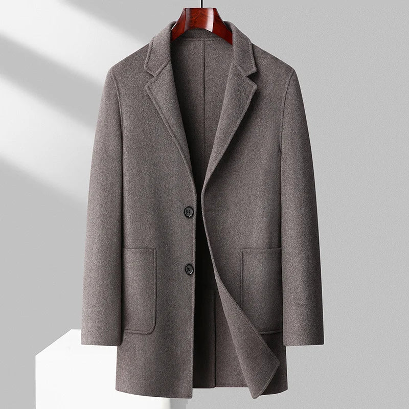 The Gentleman’s Edge Wool Topcoat (Taupe XXS) - | Zavonix