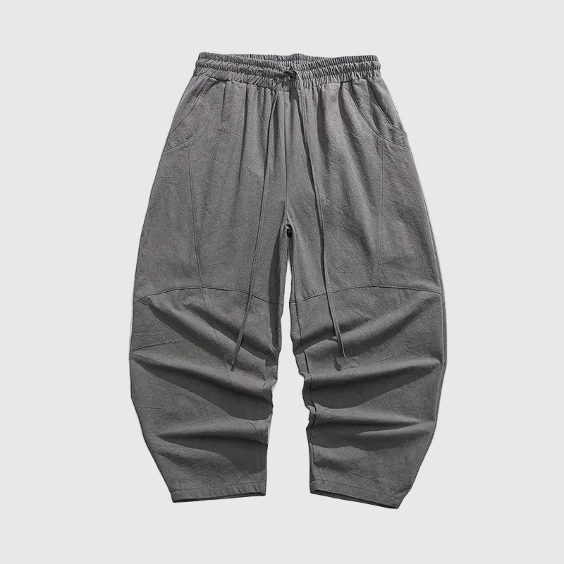 The Kaizo Wide - Leg Trousers (Beige S) - Loose - fit pants | Zavonix