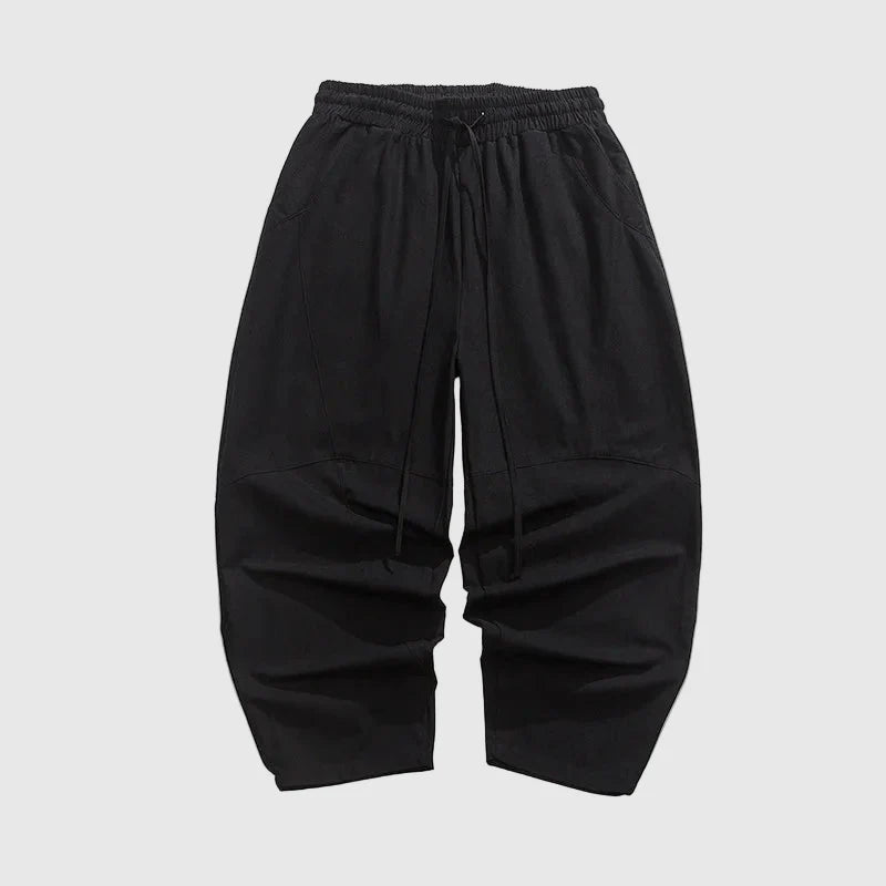 The Kaizo Wide - Leg Trousers (Beige S) - Loose - fit pants | Zavonix