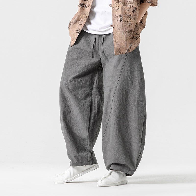 The Kaizo Wide - Leg Trousers (Gray S) - Loose - fit pants | Zavonix
