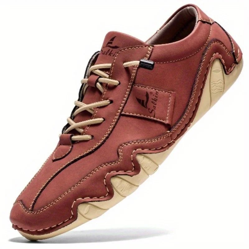 The Salkin™ Retro Genuine Leather Italian Footwear (Beige 39) - | Zavonix