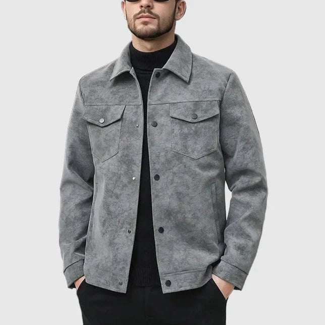 "The Stazra" Field Jacket (Black S) - Suede Jacket | Zavonix