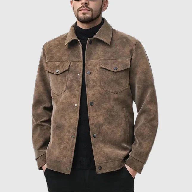 "The Stazra" Field Jacket (Black S) - Suede Jacket | Zavonix