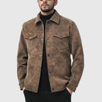 "The Stazra" Field Jacket (Brown S) - Suede Jacket | Zavonix