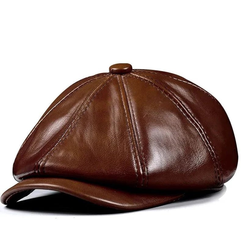 "The Timeless Gatsby" Leather Cap (Brown S) - | Zavonix