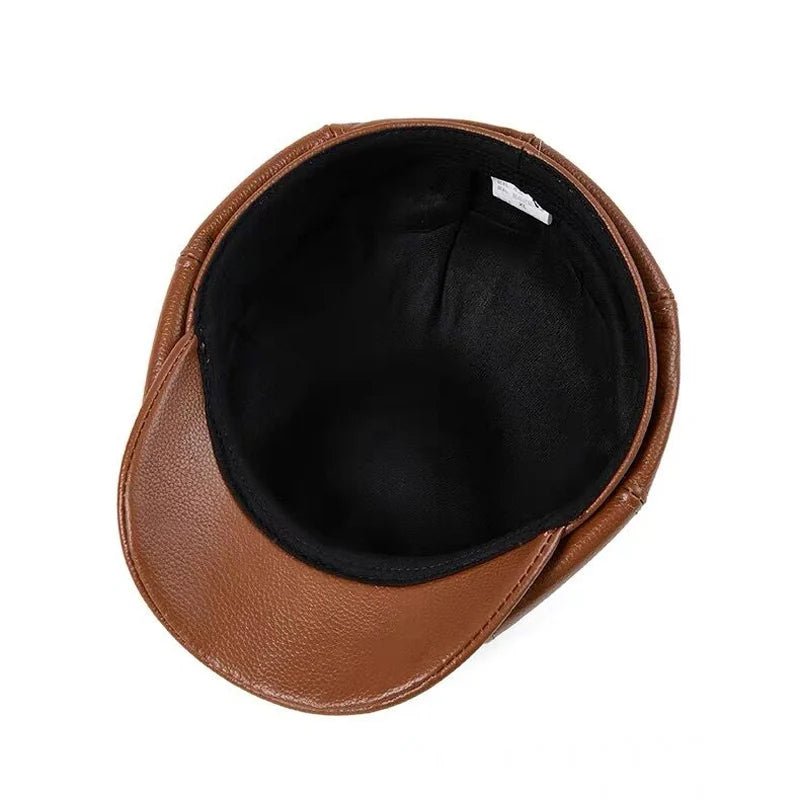 "The Timeless Gatsby" Leather Cap (Brown S) - | Zavonix