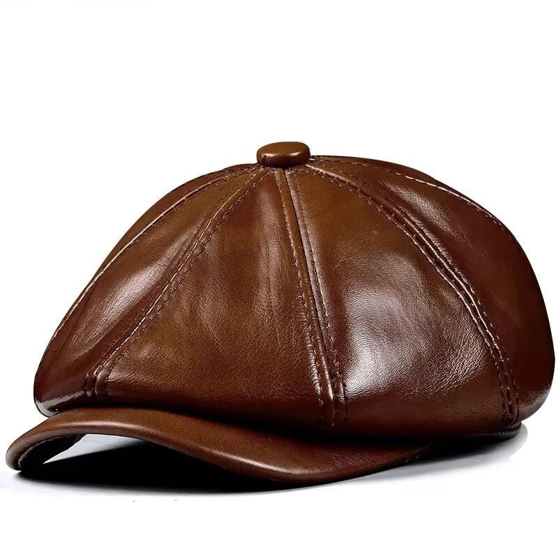 "The Timeless Gatsby" Leather Cap (Brown S) - | Zavonix
