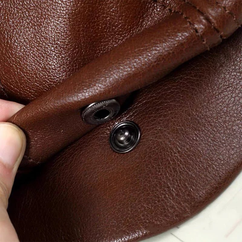 "The Timeless Gatsby" Leather Cap (Brown S) - | Zavonix
