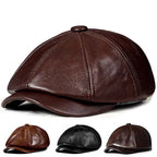 "The Timeless Gatsby" Leather Cap (Brown S) - | Zavonix