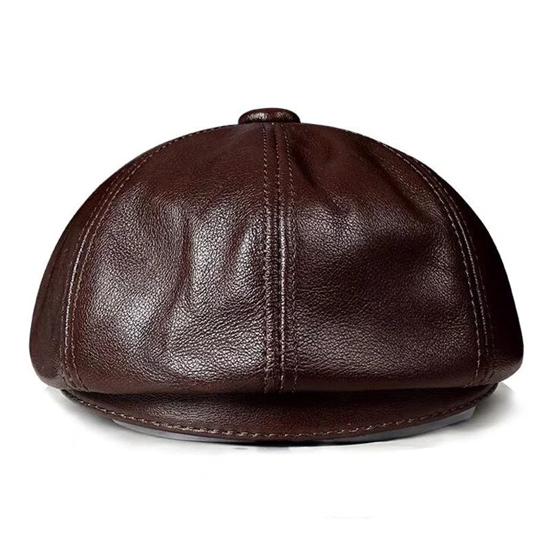 "The Timeless Gatsby" Leather Cap (Brown S) - | Zavonix