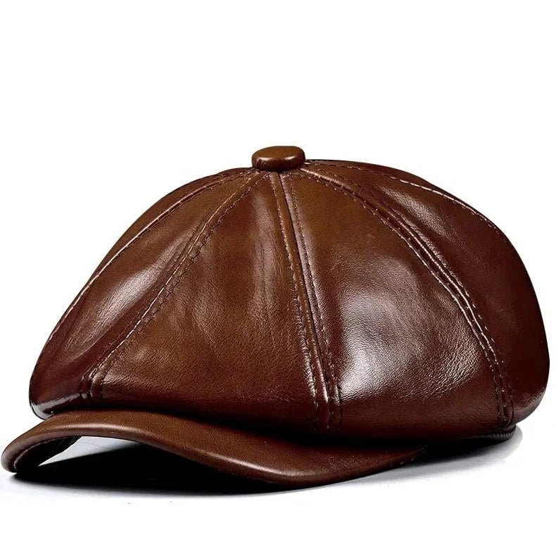 "The Timeless Gatsby" Leather Cap (Chocolate S) - | Zavonix