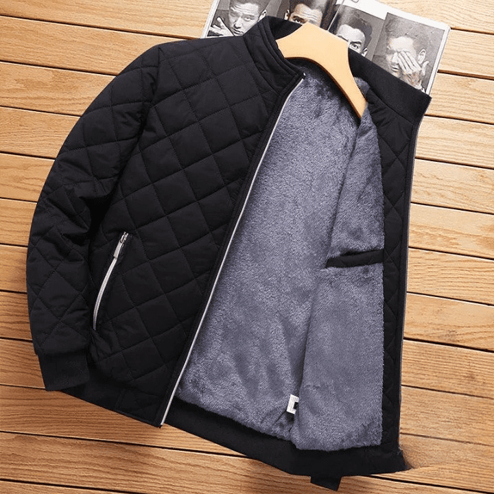 "The Trailblazer" Fleece Lined Bomber Jacket (Black S) - Jacket | Zavonix