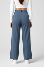 TheANDER™ - Elegant Elasticated High - Waisted Trousers (Black S) - | Zavonix