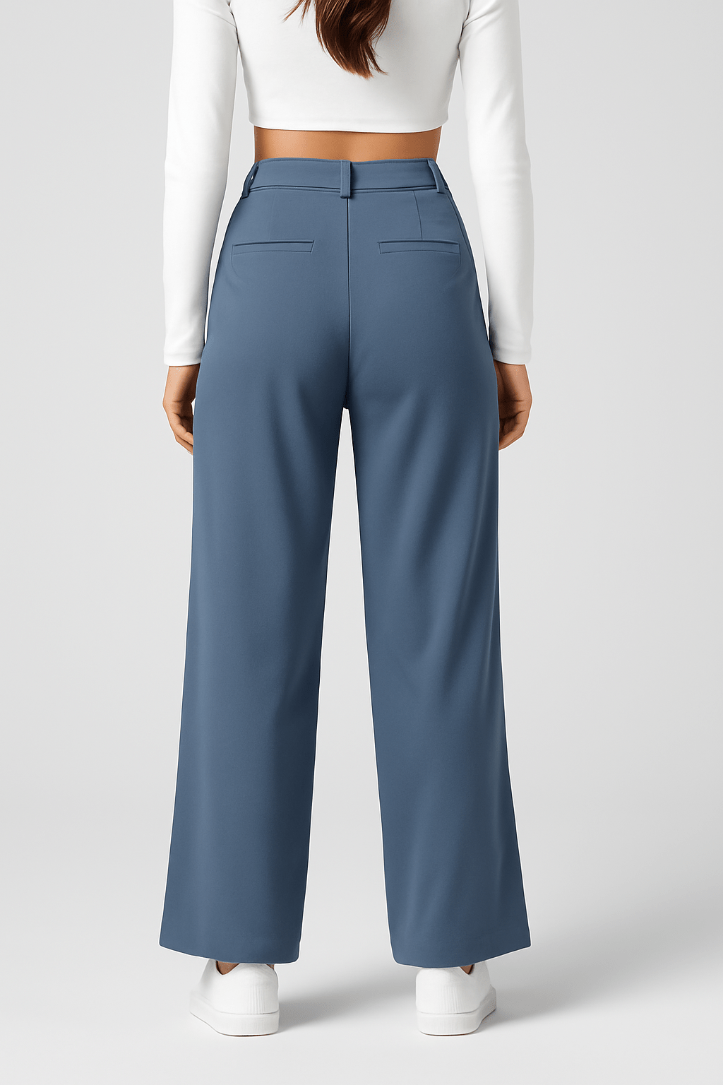 TheANDER™ - Elegant Elasticated High - Waisted Trousers (Black S) - | Zavonix