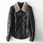 TINA™ QUILTED LAMB LEATHER DOWN JACKET (XS ) - | Zavonix
