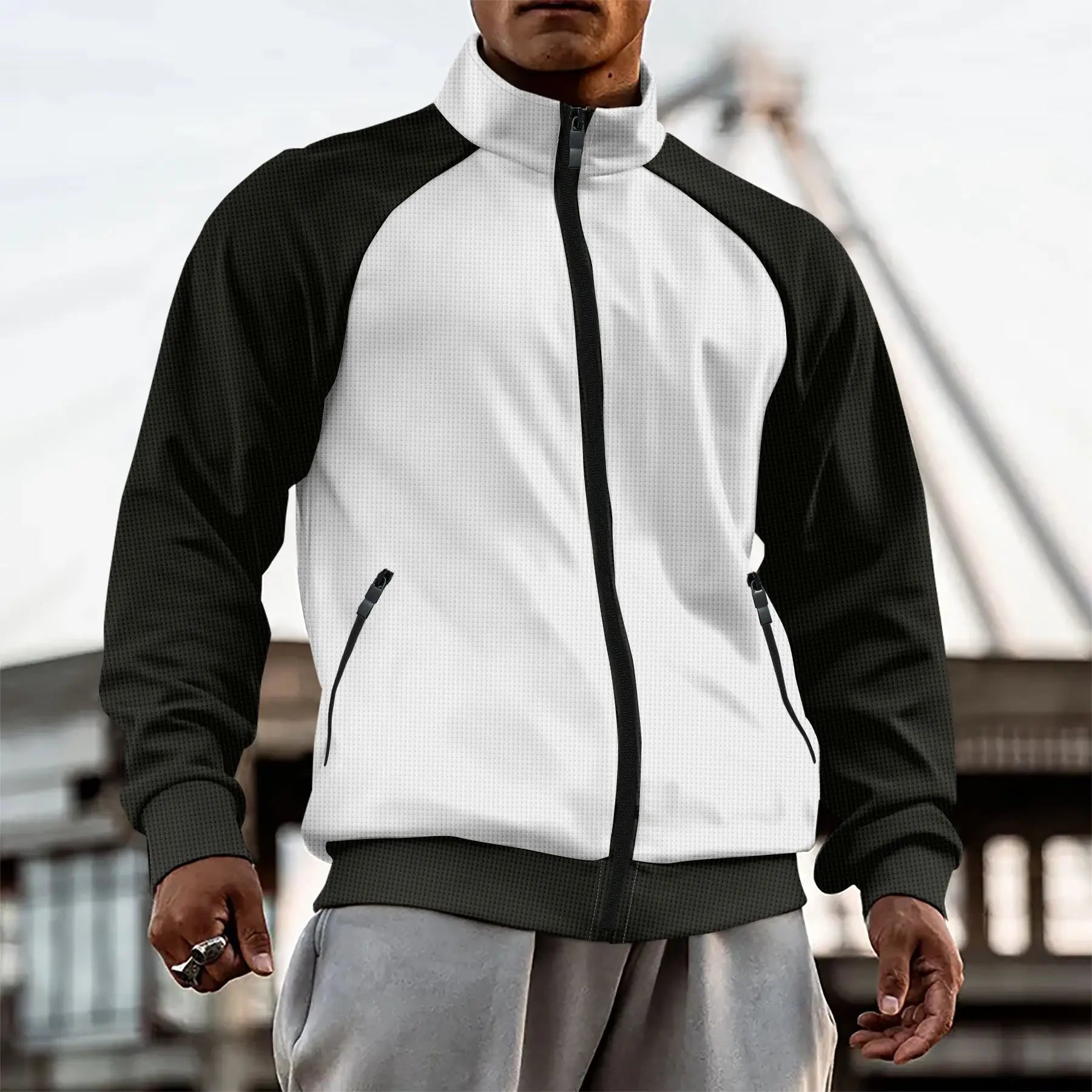 "Titan Sprint" Zip - Up Jacket (White S) - Jacket | Zavonix