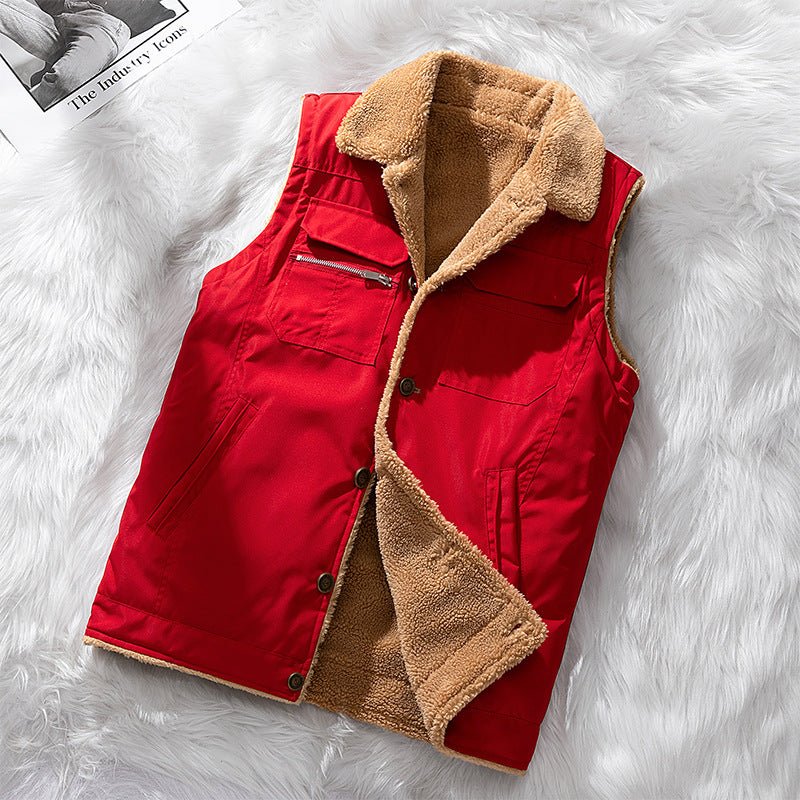 Tivorn Fleece Vest — Lightweight Insulated Vest with Four Pockets (XS Red) - | Zavonix