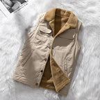 Tivorn Fleece Vest — Lightweight Insulated Vest with Four Pockets (XS Khaki) - | Zavonix