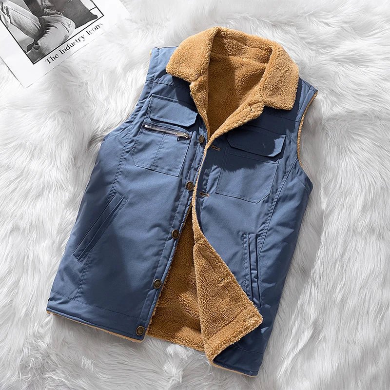Tivorn Fleece Vest — Lightweight Insulated Vest with Four Pockets (XS Blue) - | Zavonix