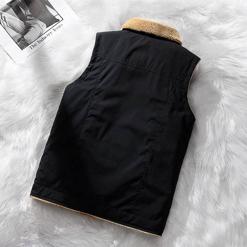 Tivorn Fleece Vest — Lightweight Insulated Vest with Four Pockets (XS Black) - | Zavonix
