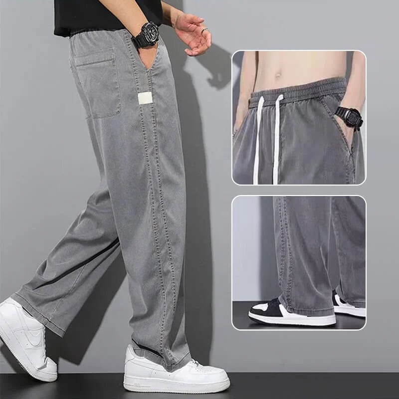 Tivra Lightweight Wide Leg Elastic Waist Pants Product Image 02