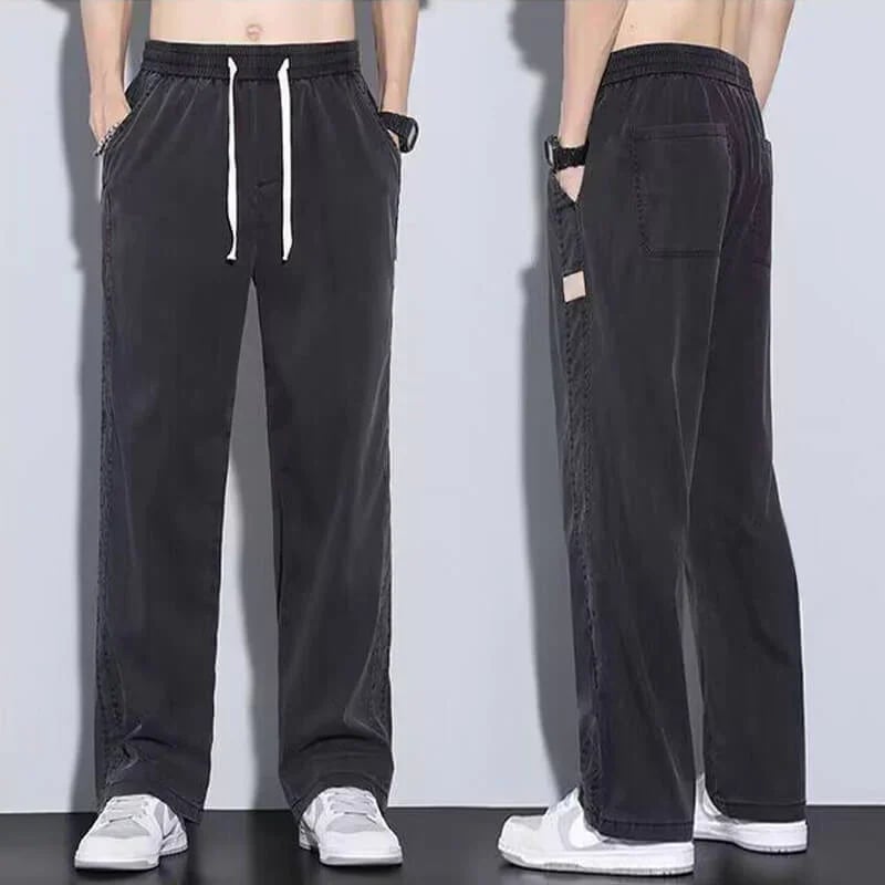 Tivra Lightweight Wide Leg Elastic Waist Pants Product Image 03