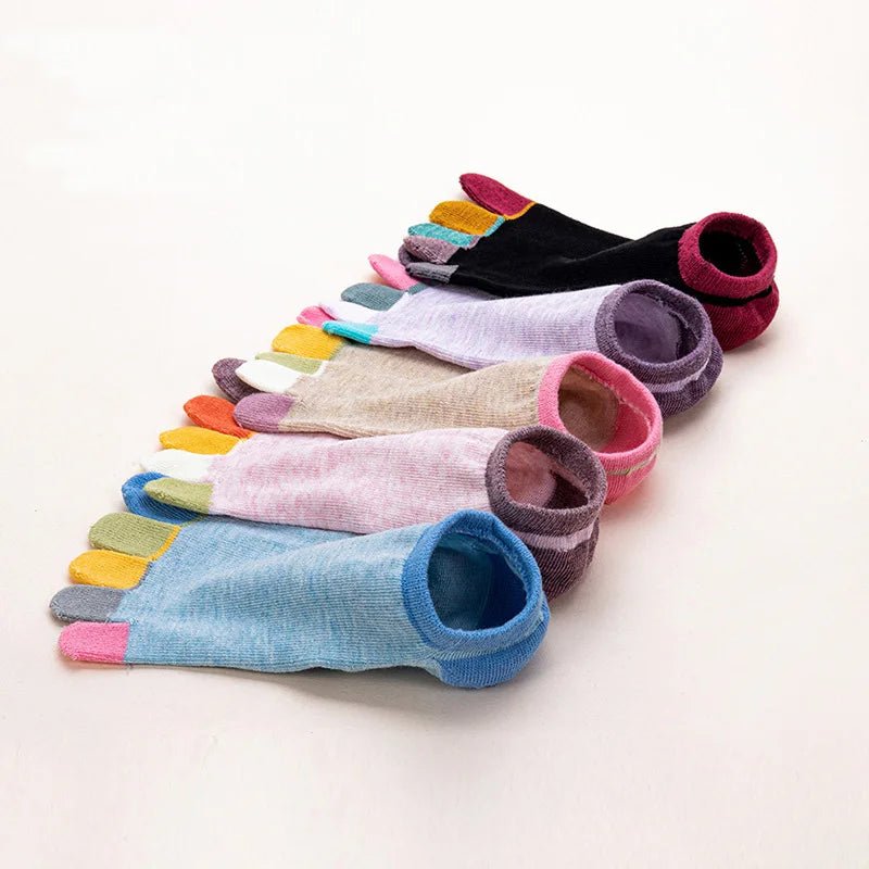 Toe Separation Socks — Breathable Women’s Low - Cut Cotton Blend (Pink EU 35 - 39) - | Zavonix