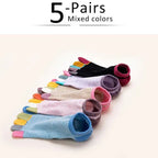 Toe Separation Socks — Breathable Women’s Low - Cut Cotton Blend (Pink EU 35 - 39) - | Zavonix