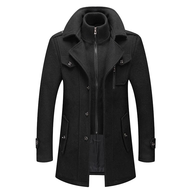 "Torino" Heritage Wool - Mix Overcoat (Black XS) - | Zavonix