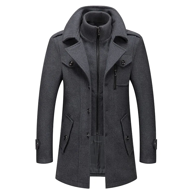"Torino" Heritage Wool - Mix Overcoat (Grey XS) - | Zavonix