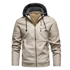 "Torino" Vegan Leather Hoodie Jacket (Brown XS) - Jacket | Zavonix