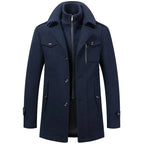 "Torino" Heritage Wool - Mix Overcoat (Navy XS) - | Zavonix