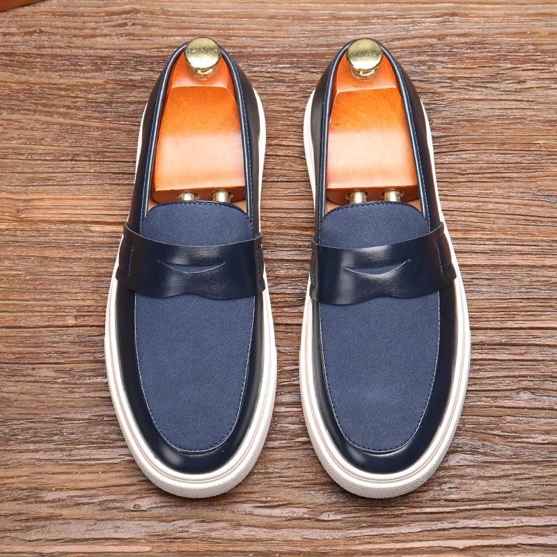 Toscana Velvet Slip - On Shoes (Blue 6) - | Zavonix